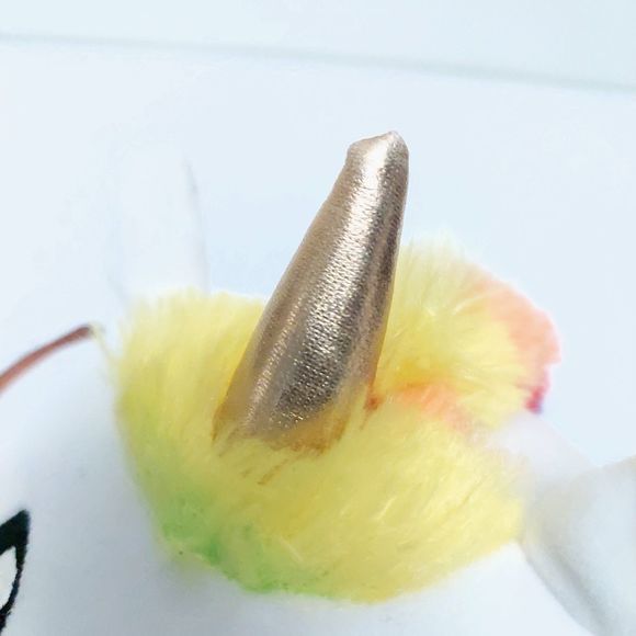 Nanco White 6 Inch Unicorn Squisy Plush With Rainbow Hair - Picture 7 of 10